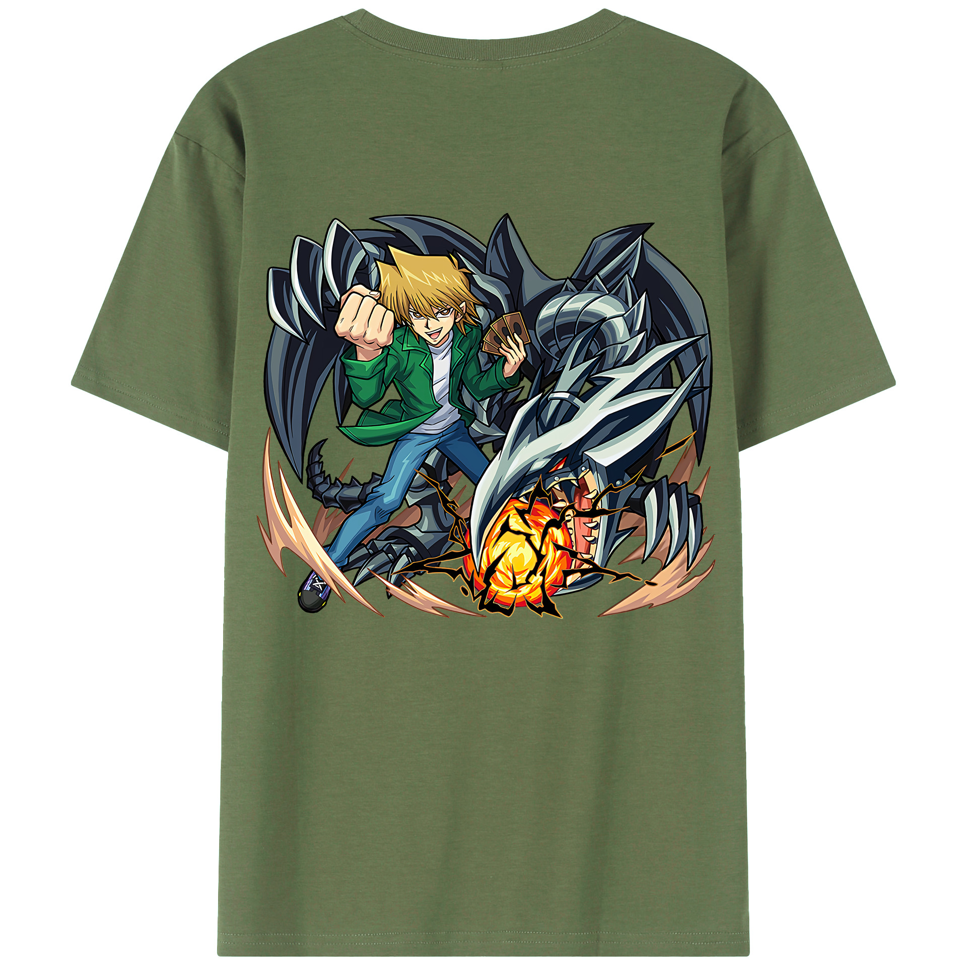 （画像用） 遊☆戯☆王 Yu-Gi-Oh! 綿100％ メンズ半袖Tシャツ（バックプリント） 通気性